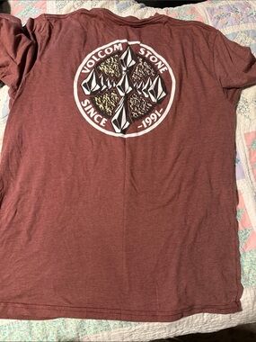 Volcom Maroon Graphic Back Logo Tee